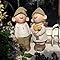 Bill And Beryl Elves Sitting, 20 Cs Tall Garden Ornaent, Gnoe