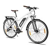 HILAND Citybike Elektrofahrrad, 28 Zoll, mit 7-Gang Shimano Kettenschaltung E-Bike, E-Trekking, Urbanbike,250W Motor, 36V 10.4Ah Lithium-Ionen-Akku, 25 km/h, Damen und Herren