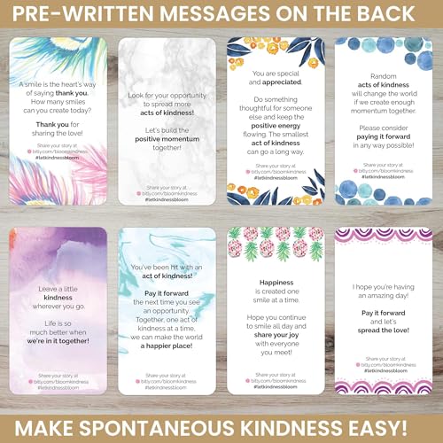 bloom daily planners Act of Kindness Deck - Set of 30 Mini Encouragement Cards with Positive Quotes - Small 2” x 3.5" Cards - Assorted Designs - image 3