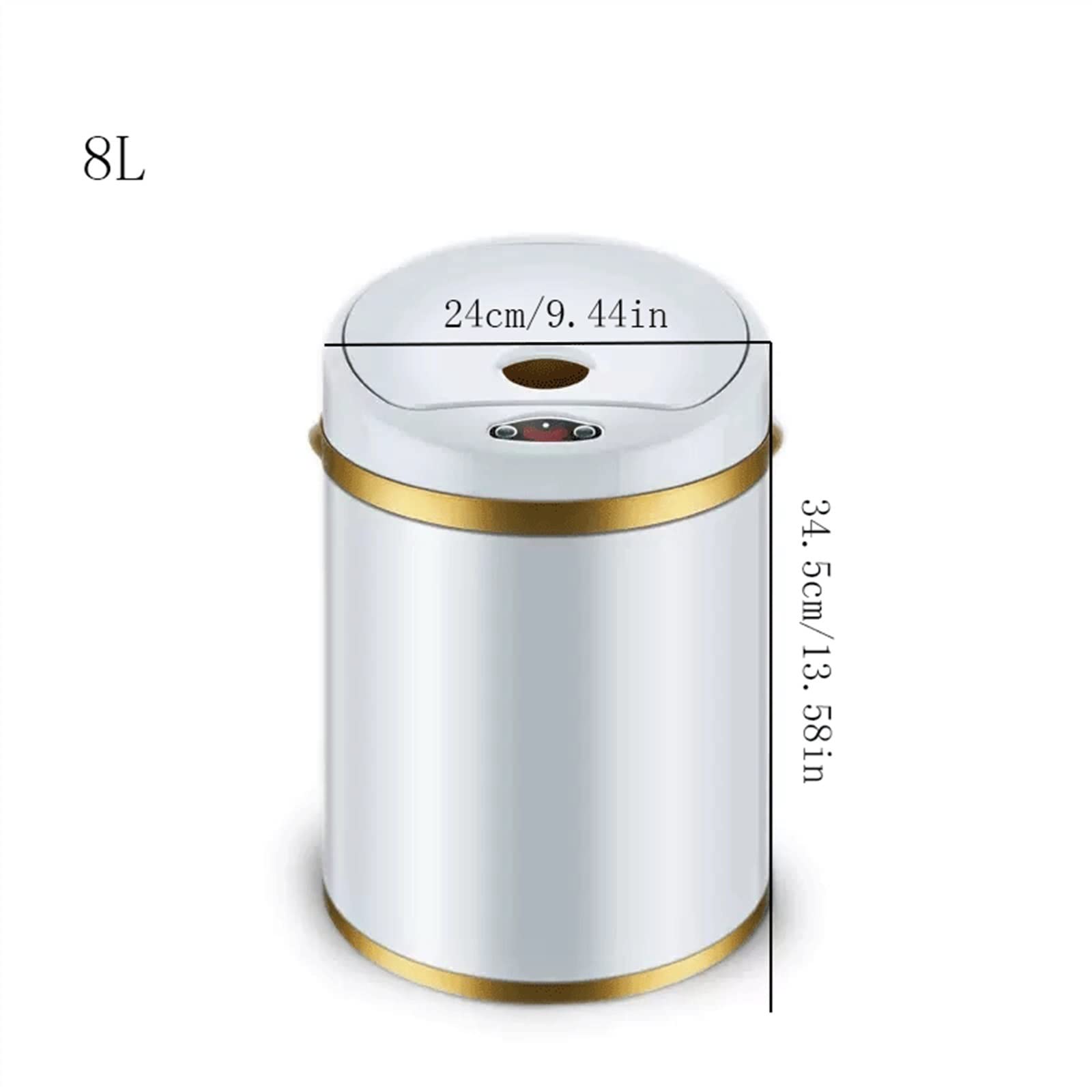 Kosz na śmieci 6L/8L/12L Inteligentny indukcyjny elektryczny kosz na śmieci z pokrywą oraz wewnętrznymi i zewnętrznymi podwójnymi wiaderkami kosz na śmieci kosz na śmieci kuchnia (kolor: złoty