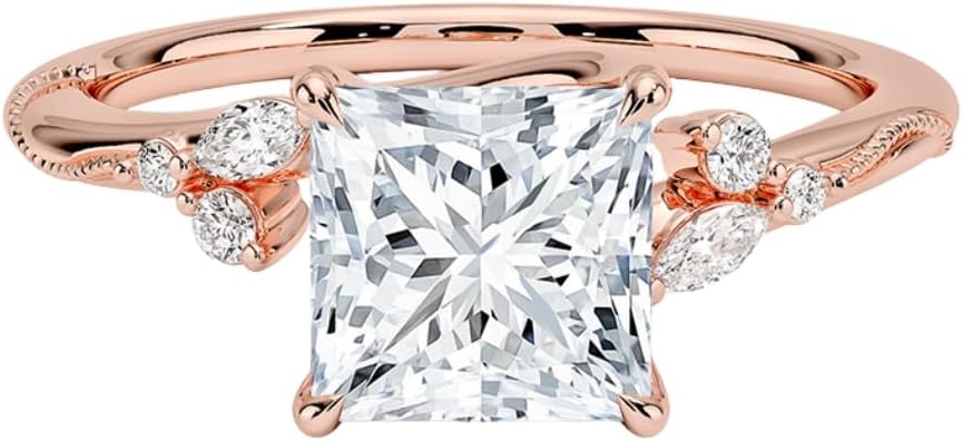1-3 CT Moissanite Engagement Ring Colorless VVS1 10K 14K 18K Solid Gold & 925 Sterling Silver Twisted Vine Solitaire Moissanite Ring Christmas Gift For Women