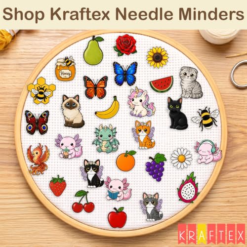 Image of Kraftex Magnetic Needle Minder. Needleminder for Embroidery & Sewing. Cute Needlepoint Accessories. Magnetic Needle Holder for Cross Stitch. Cute Magnet Pin Gift