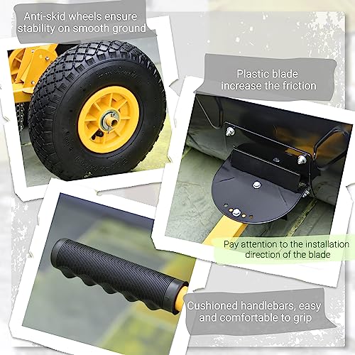 Outsunny US843-002YL0131 Snow Shovel With Wheels thumb #6