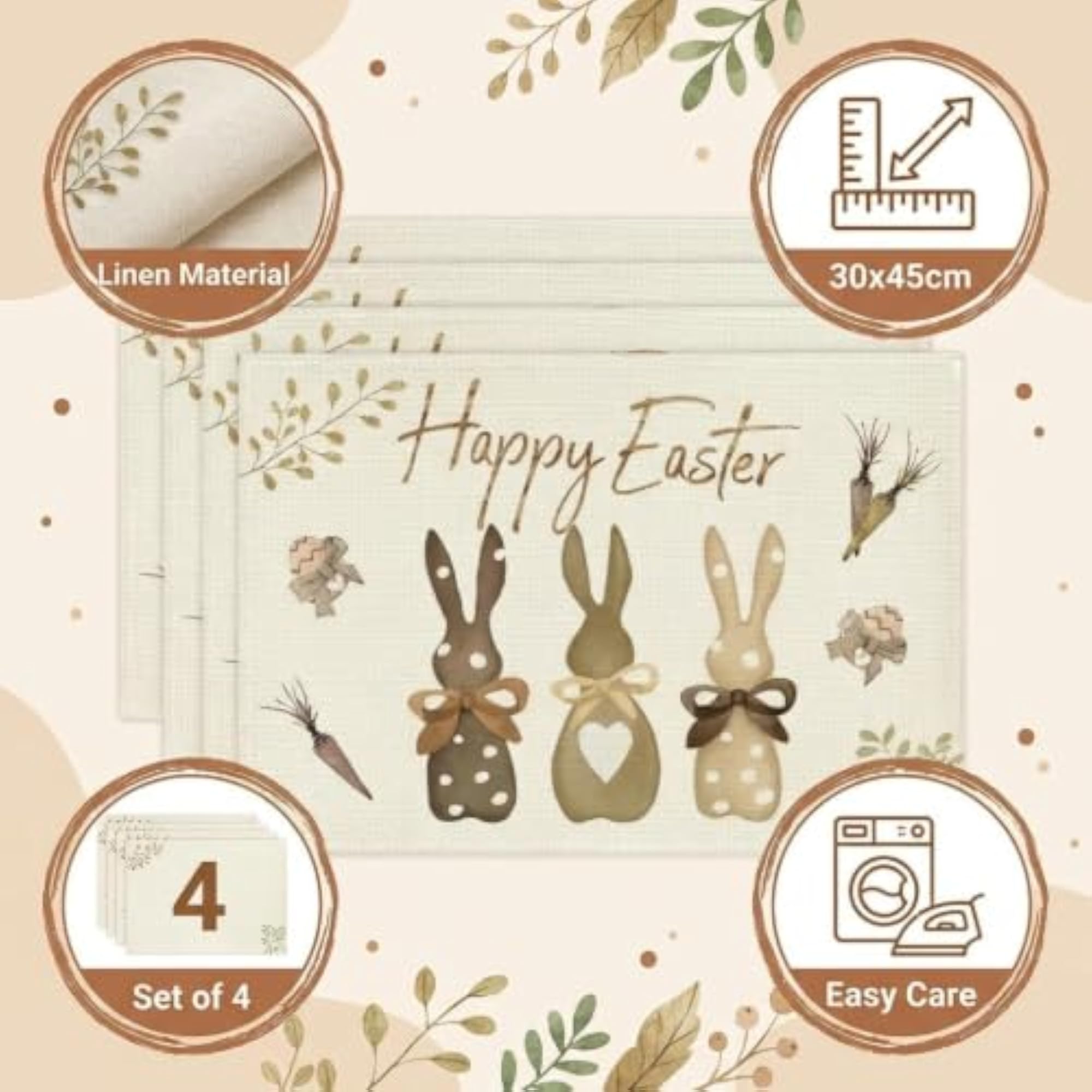 Easter Placemat Heat-Resistant Bunny Table Mat