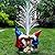RCTTICUU Gnome Statue Solar Garden Decor with LED Lights, Resin Gnomes Figurine and Colour Changing Optical Fiber Solar Light,Outdoor Decorations for Balcony, Patio, Yard, Lawn, Gifts for Women