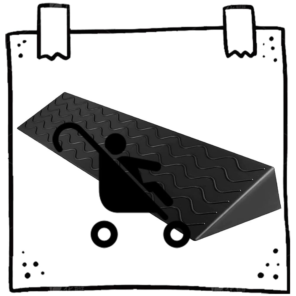 ILOOXI Rampa de umbral para silla de ruedas de 1 a 10 cm de altura, Rampa de acceso de 100 cm de ancho, Rampa de borde de goma, superficie texturizada antideslizante, para