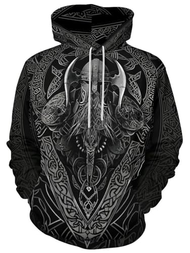 GLUDEAR Men's 3D Printed Wolf Hoodie - Full Zip Sweatshirt, Oversized Fit, Realistic Graphic, XS-5XL, Fire Tiger Design - View #12