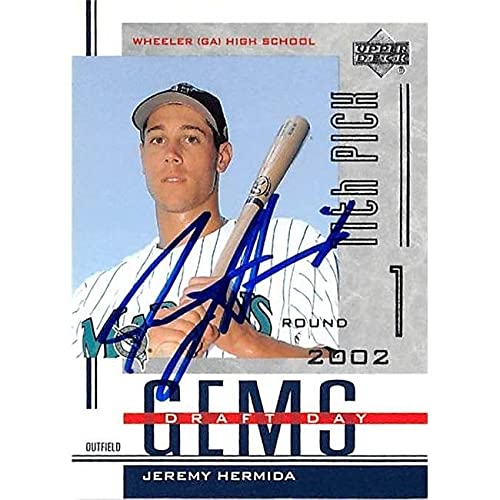 Autograph Warehouse 421397 Jeremy Hermida Autographed Baseball Card Florida Marlins FT 2002 Upper Deck No.239 Draft Day Gems