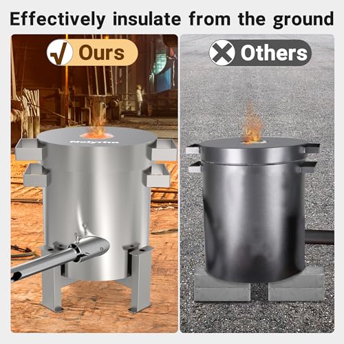 Nelyrho RJL-4 Propane Smelting Furnace Kit – 4Kg Crucible, Support Stand, Tongs Included – Stainless Steel Foundry Melting Furnace For At-Home Metal Melting Of Aluminum thumb #3