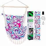 COMFORTO Hammock Chair | Includes Transport Bag, Cushions, Hooks & Tree Strap | Outdoor Hanging...