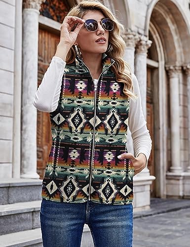 LOMON Womens Fuzzy Sherpa Fleece Jacket Lightweight Vest Cozy Sleeveless Cardigan Zipper Waistcoat Outerwear with Pocket3