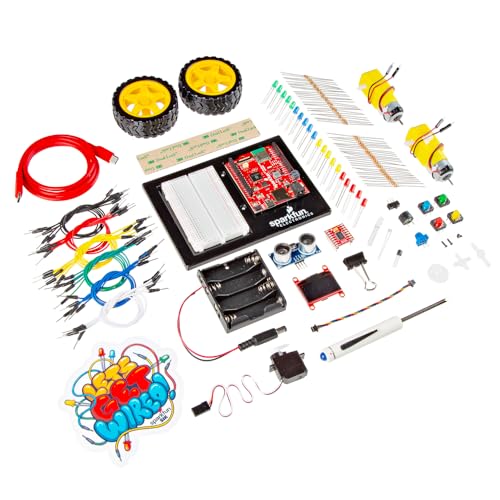 SparkFun Kit de inventor para MicroPython   RP2350 IoT RedBoard   5 proyectos guiados (16 circuitos) con sensores   OLED   Motores   Construcción de robots   Kit STEM sin soldadura