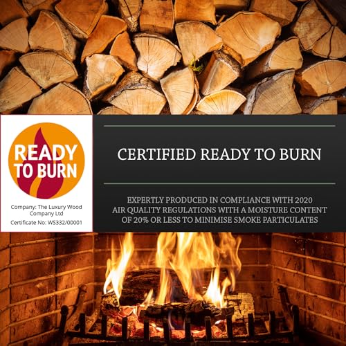 Log Barn Kiln-Dried Birch Hardwood Logs, Approx. 9.5kg (1 x 30L Net). Kiln Dried Logs for Wood Burner, Grate, Fire Pit. Dry Fire Wood For Log Burners, Pizza Oven Wood - Genuine Log Barn Firewood Logs