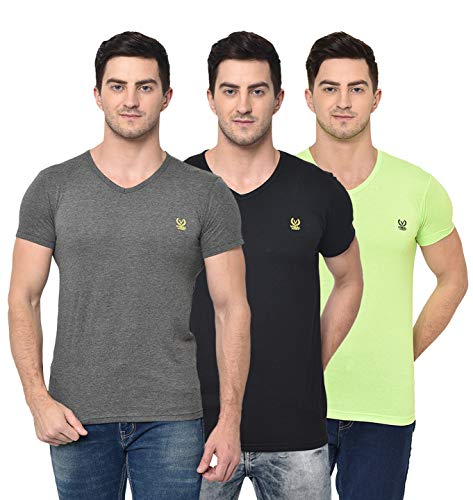 Image of Mack Jonney Cotton Blended Half Sleeve Regular Fit T-Shirts for Men(Pack of 3)