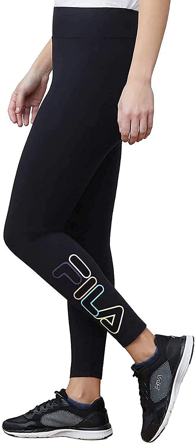 Fila Women's Cotton Leggings Tight Shapewear High Waist Tummy Control Yoga Pants Running Cycling Gym Bottoms