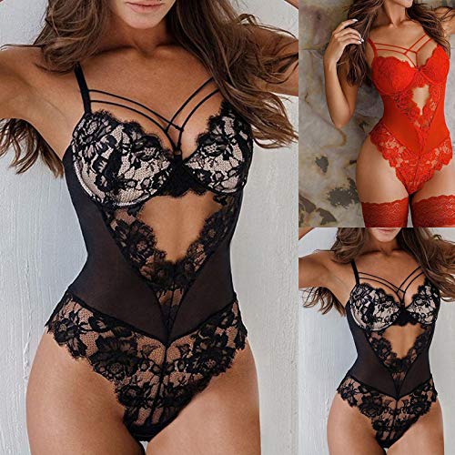 Corsage Damen Reizwäsche, Blingko Sexy Kleid Damen Erotisch Tanga Dessous-Set Babydoll Pyjama Spitzennachthemdes… – Bild 4