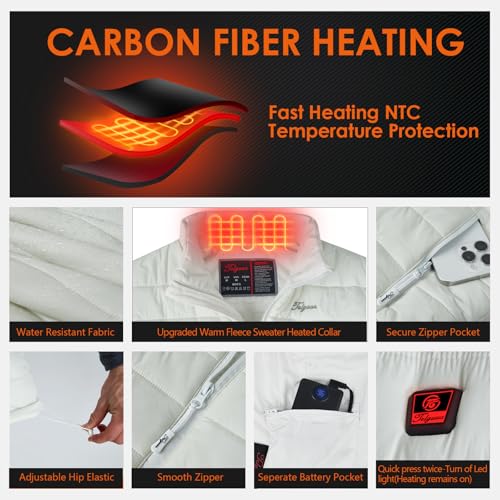 Chaleco térmico recargable chaleco calefactable hombre con banco de energía 5V 4