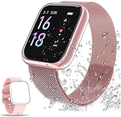 Reloj Inteligente de Seguimiento de Actividad a Prueba de Agua IP68,  Monitor de Ritmo Cardíaco y Rastreador de Sueño con Contador de Pasos con 2  Pulseras Intercambiables para Hombres y Mujeres#FS6 :