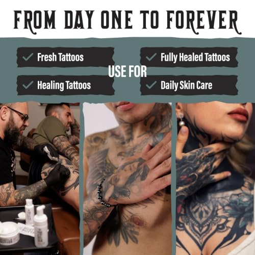 Image of Hustle Butter Fragrance Free Tattoo Aftercare 1oz Travel Size Tattoo Balm, Unscented Vegan Tattoo Butter and Healing Cream for Sensitive Skin, Moisturizer That Brightens Old Ink, No Petroleum