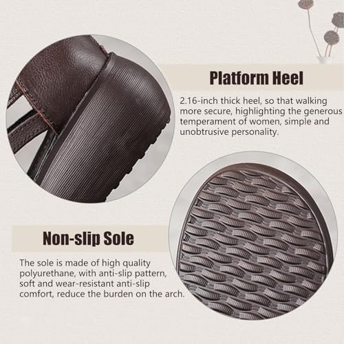 Optigard Women's High Top Leather Gladiator Wedge Sandals with Back Zipper Cut Out Breathable Platform Open Toe Roman Sandals Summer Casual Non-Slip Walking Beach Sandals4