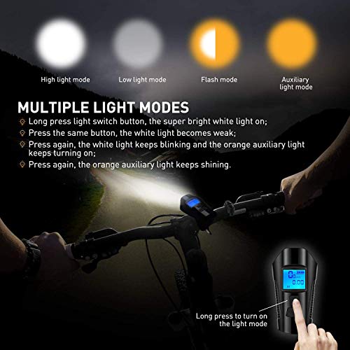 Fietsverlichtingsset USB Oplaadbaar Fietslicht IPX6 Waterdichte Fietslicht Set Super heldere Waterdichte… - Image 4