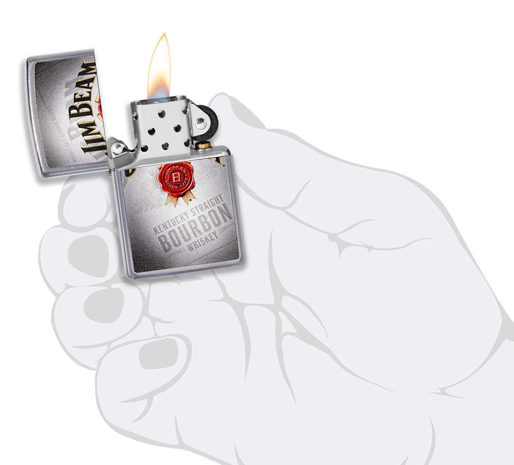 Amazon.com: Zippo Jim Beam Kentucky Bourbon Street Chrome Pocket