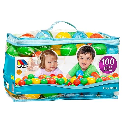 MOLTO | Bolsa 100 Bolas de Colores 6.5 cms | para Piscina de Bolas | Ultraresistentes, Flexibles y...