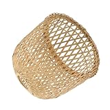 LIFKOME Pantalla Lámpara Bambú Vintage para Lámpara Mesa Colgante Luz Suave para Dormitorio Pasillo Restaurante Cubierta Duradera y Artesanal