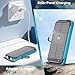 Power Bank Portable Solar Charger, Wireless Fast Charging Battery Pack, 20000mAh Capacity USB-C Input, 6 Outputs, Dual LED Flashlight, USB Battery Pack for Cell Phone Camping Travel Emergency (Blue)