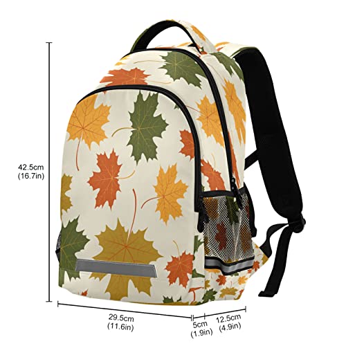 Sac à dos feuille d'érable vert jaune rouge avec compartiments renforcés - 3