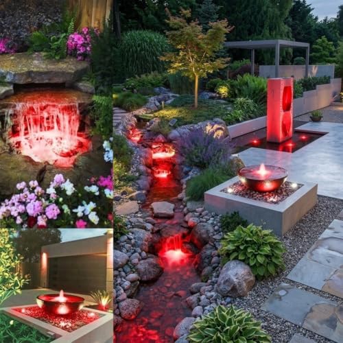 Luces solares RGB para estanque que solucionan la falta de luz en fuentes IP68 7