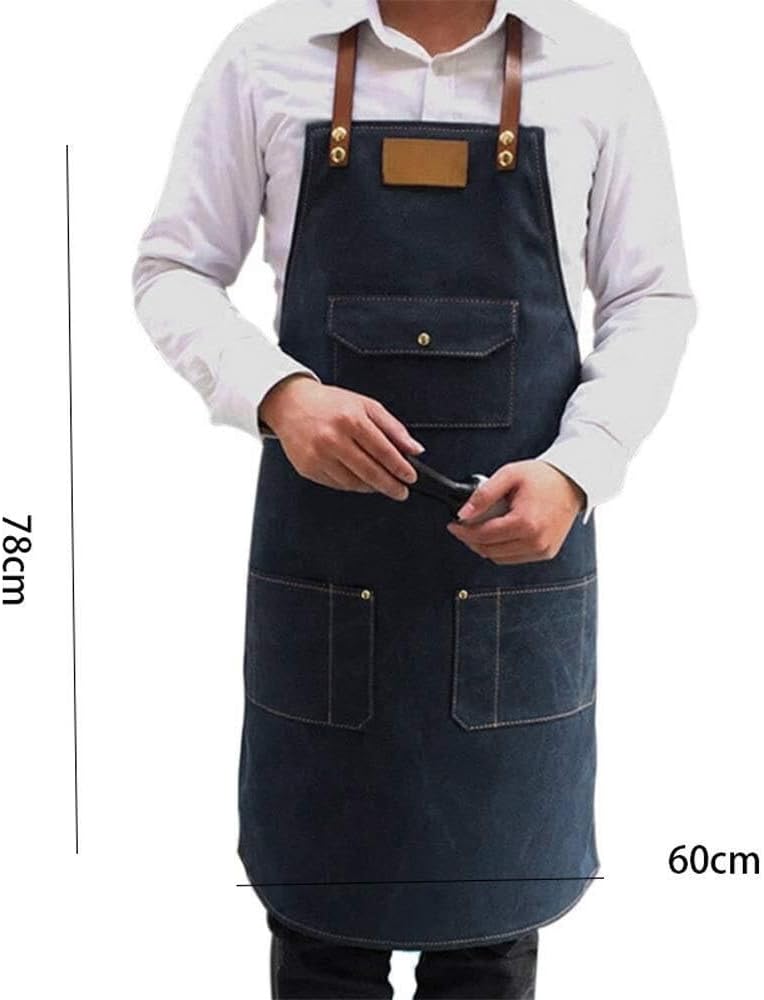 Kitchen Cooking Aprons,Aprons with Pockets Cafe Shop Cooking Baking Aprons Sleeveless Aprons for Women Men Waiter Chef Bibs Kitchen Cooking Bibs Household Cleaning Aprons Apron