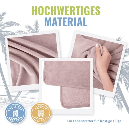 BOACAY Weiche & Warme Reisedecke für Flugzeug & Auto - Unentbehrlich für Lange Flüge für Frauen, Männer, Kinder - Kompaktes Kissen mit Gepäckhülle & Rucksackclip