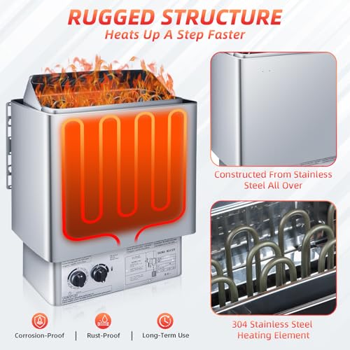 Tuzeliya LC-SCA Sauna Heater - 6Kw 110V Stainless Steel Electric Sauna Stove thumb #3