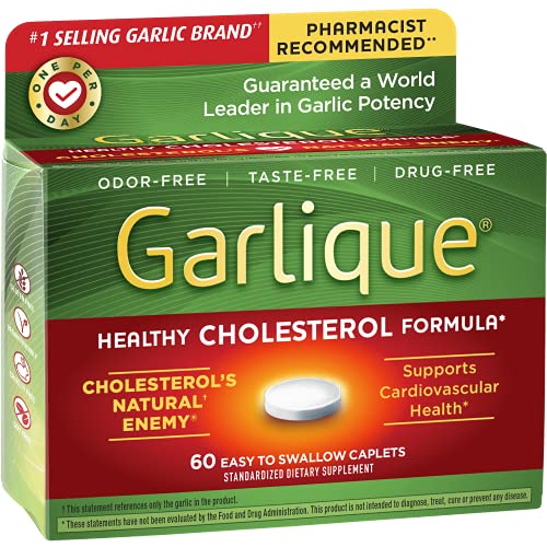 Garlique Healthy Cholesterol Formula With 5000 Mcg Of Allicin, 60 Enteric Coated Caplets (Pack Of 2) #TOP2