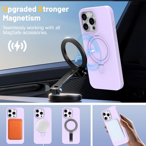 Coque iPhone 16 Pro Max antichoc violette compatible MagSafe avec béquille intégrée - 5