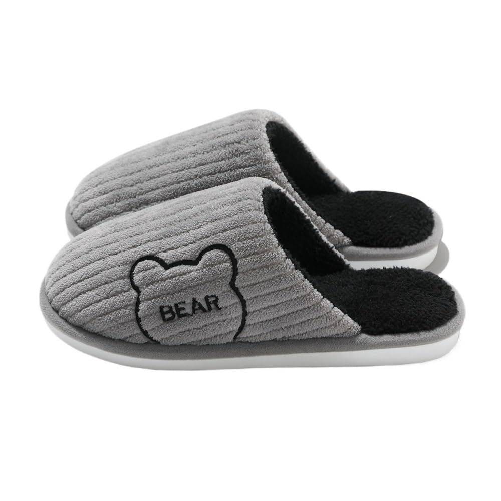 Klapki prysznicowe, Men's Winter Plush Slippers - Warm Cotton Wool Indoor House Shoes