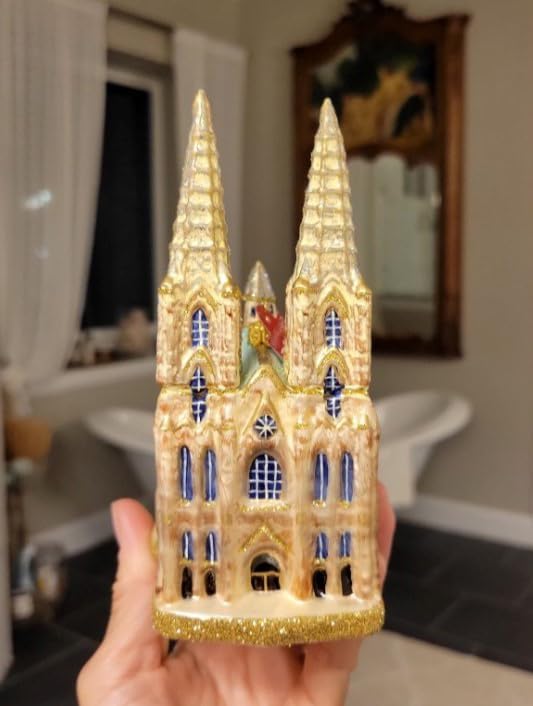 Miniatura 3 de Alemania Colonia Catedral de San Pedro Católico Romano Rin Río Polaco Vidrio Árbol de Navidad Adorno Recuerdo