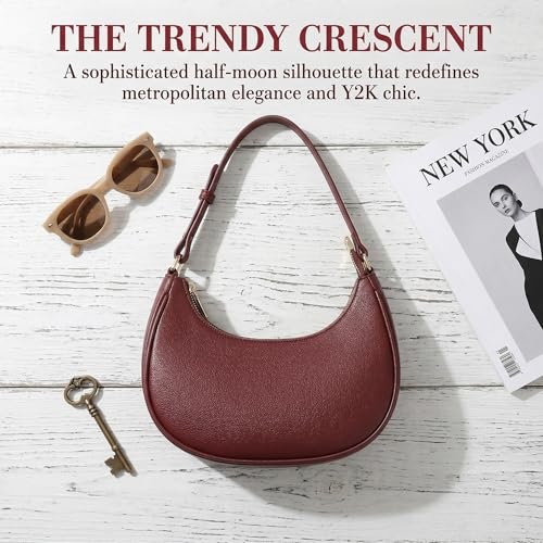 Image of Barabum Small Shoulder Bag for Women Crescent Purse Y2K Trendy Clutch Handbags