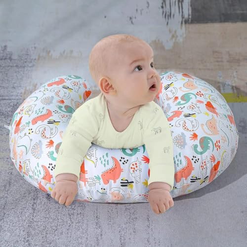 Image of ๐๐ข๐ฆ๐ ๐๐ฅ Nursing Pillow for Breastfeeding Newborn Baby | C-Shape Feeding Pillow with Removable Cotton Cover | Tummy Time, Propping & Sitting Support | Baby Feeding Pillow for Mother (Duck Organe)