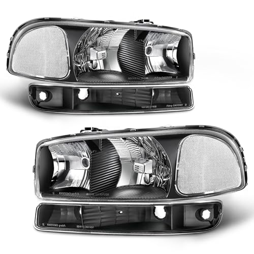 Image of for 1999-2006 GMC Sierra /Yukon Headlights Assembly | OE 15850351 /15850352,Halogen,W /O bulbs,IP67,Plug & Play,Chrome Pair