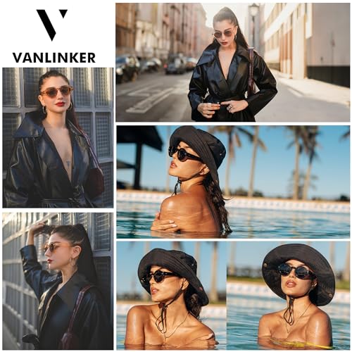 VANLINKER Vintage Round Polarized Sunglasses for Women Men Trendy Shades Retro Circle Sun Glasses VL97433
