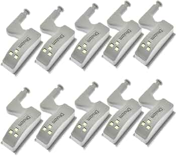 10PCS Universal Cabinet Cupboard Hinge LED Light Sensor Light for Bedroom Kitchen Closet Night Lamp (Cold White)