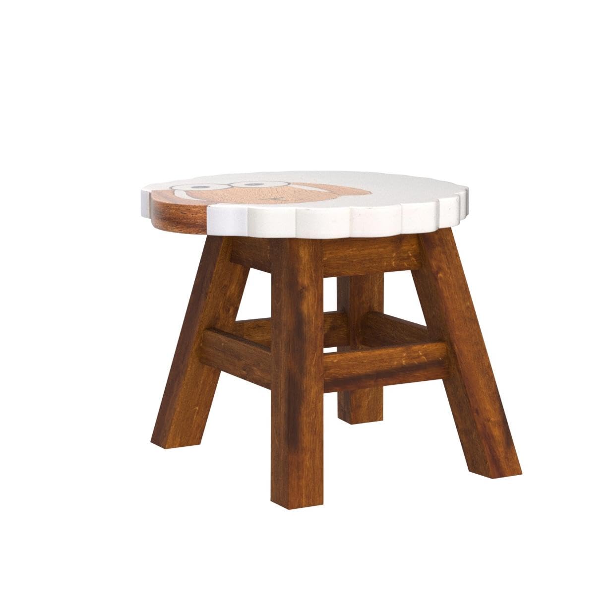 Kinderkruk, kruk, kinderstoel massief hout met diermotief kat, 25 cm