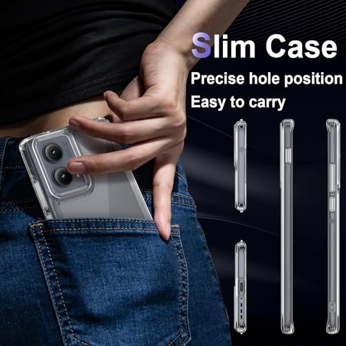 Image of Case for Motorola Moto Edge 5G 2024, Military Grade Drop Protection Phone Case, Yellowing Resistant, Anti-Scratch Hard PC Back, Shockproof Hard Ultra-Thin Protective Cover, Clear