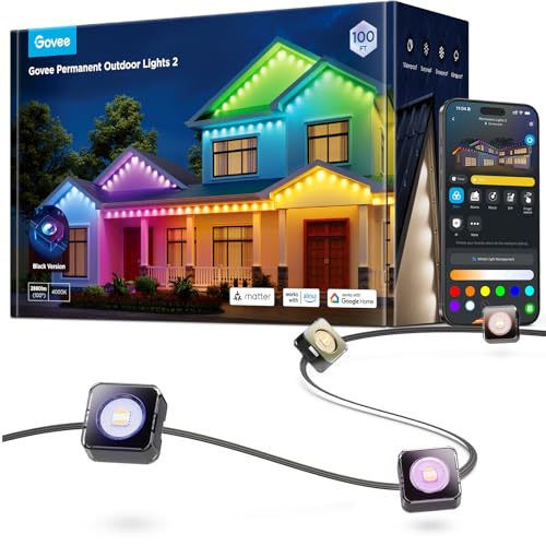 Image of Govee Permanent Outdoor Lights 2, 100ft RGBIC Outdoor Lights with 100 Modes