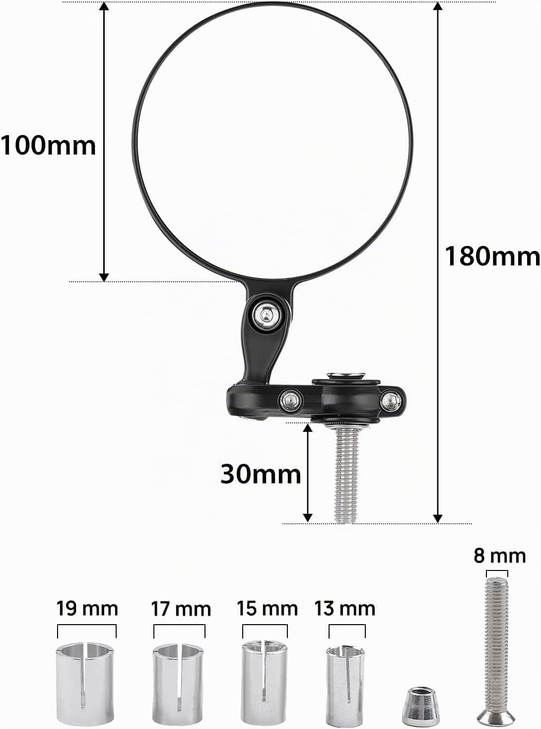 KEMIMOTO Specchietti Moto Manubrio, E24 Omologati Specchietto Laterali Moto, 22mm 7/8" Specchietti Universale Metallici Resistenti Agli Urti per Motociclo Scooter Cruiser, 2 Pezzi
