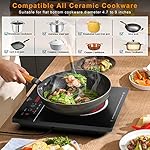 Karinear Portable Electric Cooktop, Electric Stove Single Burner Ceramic Cooktop with Touch Control, Child Safety Lock, Timer, Residual Heat Indicator, Overheat Protection, 1800W 110V Infrared Burner - Image 5