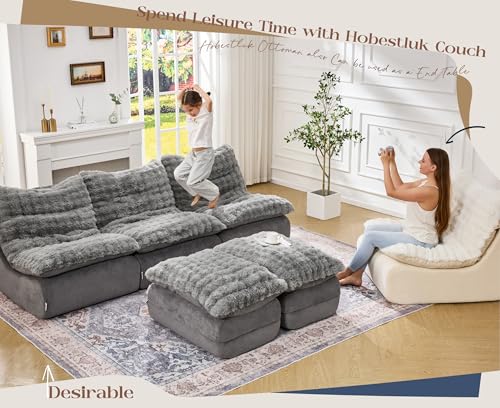 Image of Hobestluk Small Couch Sofa Chaise Lounge Chair Recliner Chair with Footrest