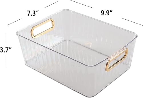 Miniatura 2 de Paquete de 4 cubos organizadores transparentes para despensa, armario de cocina, nevera, cesta organizadora